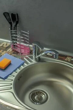 Faucet in kitchen Foto stock