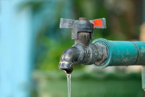 Faucet with leaking water for pattern Stock Photos