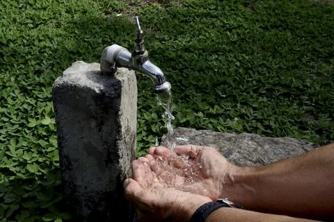 Faucet leaking water Stock Photos