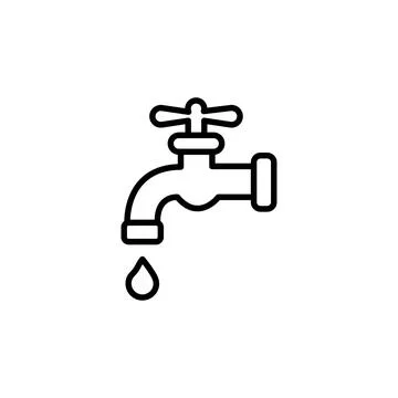 Faucet outline icon symbol vector Stock Illustration