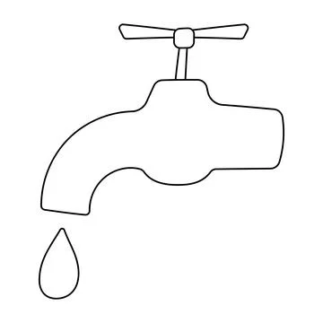 Faucet plumbing resource saving water eco icon Stock Illustration