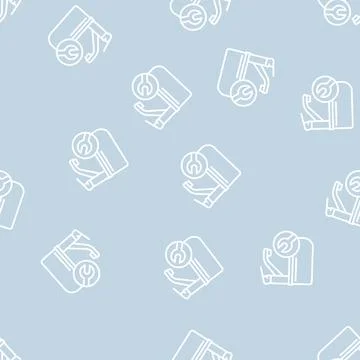 Faucet repair line seamless pattern Stock Illustration