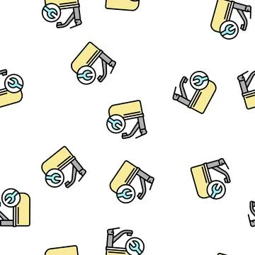 Faucet repair vector seamless pattern Illustrazione stock