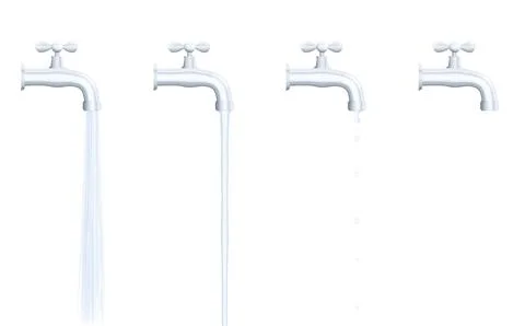 Faucet Running Dripping Trickling Turned Off Stock Illustration