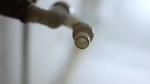 Faucet with severe water shortage Stock Footage 168970156