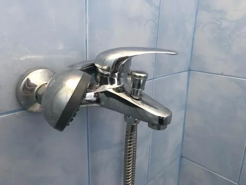 The faucet of the shower Stock Photos