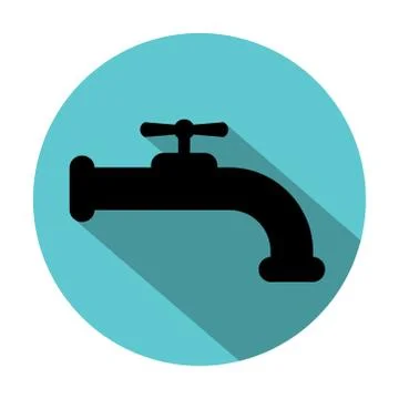 Faucet silhouette with long shadow Stock Illustration
