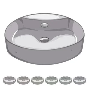 Faucet sink ceramic cartoon vector graphic Stock Illustration
