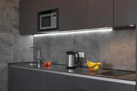 Faucet with sink in the kitchen Foto stock