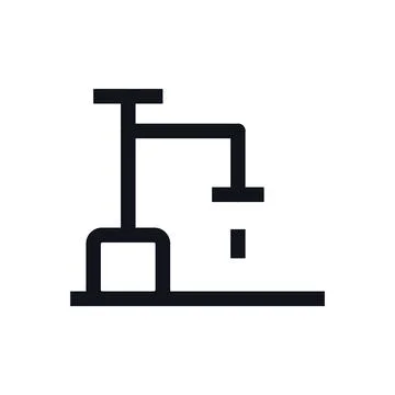 Faucet Tap Black White Line Icon Editable Stroke Vector Symbol Stock Illustration