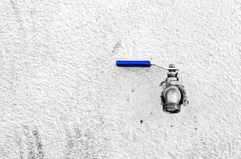 Faucet with tap outdoors Stock Photos