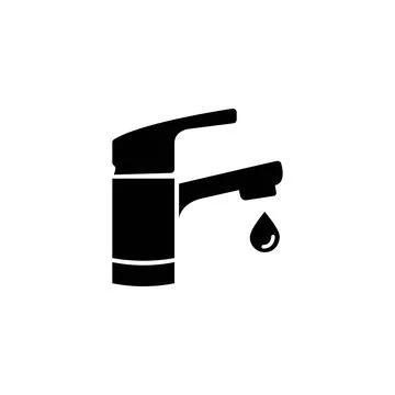 Faucet tap vector icon tap water. Vector black ion for tap Stock Illustration