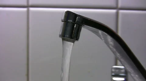 Faucet Turned On Stock Footage