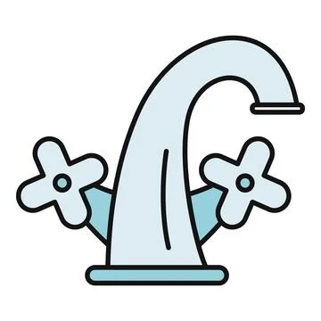 Faucet with two handles supplying clean water Stock Illustration