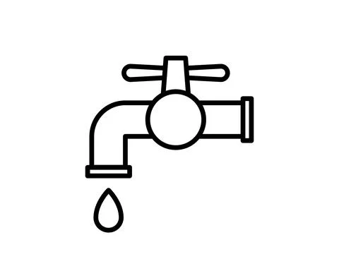 Faucet vector icon. Black illustration isolated on white background for graph Stock Illustration