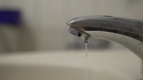 Faucet with water, close up. Stock Footage 97881018