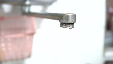 Faucet with water, close up. Stock Footage 98590534