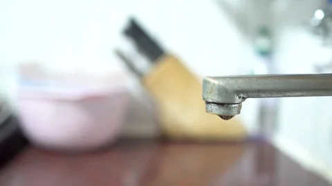 Faucet with water, close up. Stock Footage 98591142