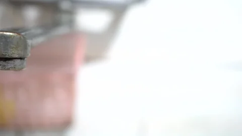 Faucet with water, close up. Stock-Footage 98591747