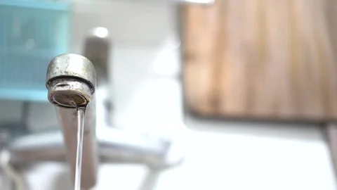 Faucet with water, close up. Stock Footage 98594703