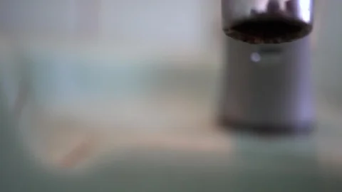 Faucet with water, close up. Stock Footage 100055161