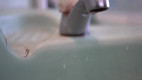 Faucet with water, close up. Stock Footage 100055362