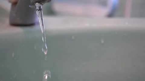 Faucet with water, close up. Stock Footage 100056576