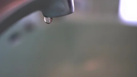 Faucet with water, close up. Stock Footage 100056869