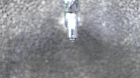 Faucet with water, close up. Video stock 100670057