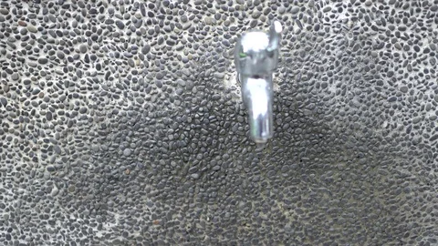 Faucet with water, close up. Video stock 100670269