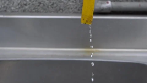 Faucet with water, close up. Stock Footage 100820513