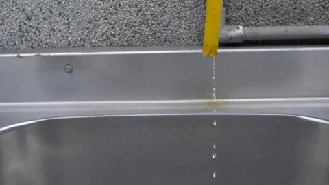 Faucet with water, close up. Stock Footage 100820520