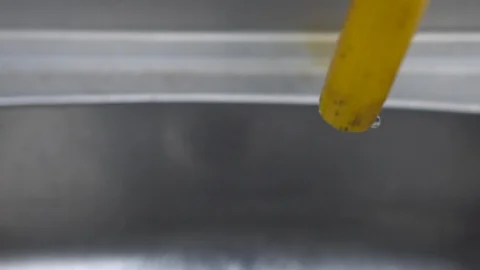 Faucet with water, close up. Stock Footage 100820595