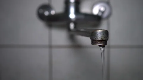 Faucet with water, close up. Stock Footage 100835109