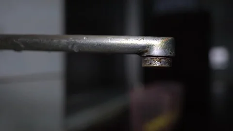 Faucet with water, close up. Stock Footage 100837680