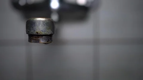 Faucet with water, close up. Stock Footage 100838492