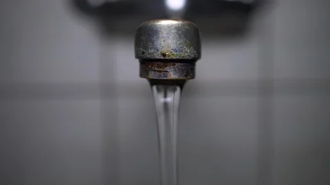 Faucet with water, close up. Stock Footage 100838527