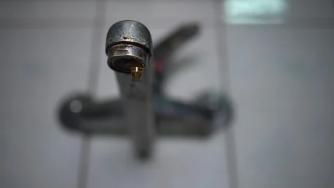 Faucet with water, close up. Stock Footage 100839121