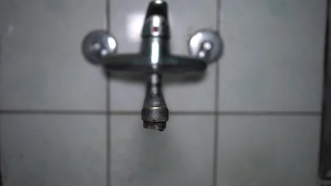 Faucet with water, close up. Stock Footage 100839651