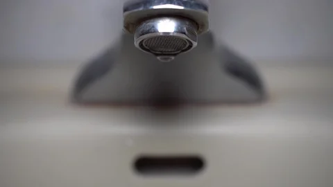 Faucet with water, close up. Video stock 100840673
