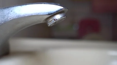 Faucet with water, close up. Stock Footage 100840835
