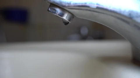 Faucet with water, close up. Stock Footage 100841154