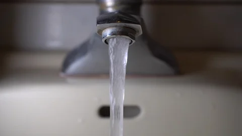 Faucet with water, close up. Stock Footage 100841449