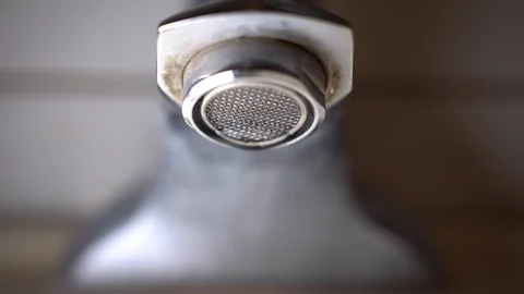 Faucet with water, close up. Stock Footage 100841545