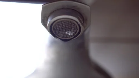 Faucet with water, close up. Stock Footage 100841699