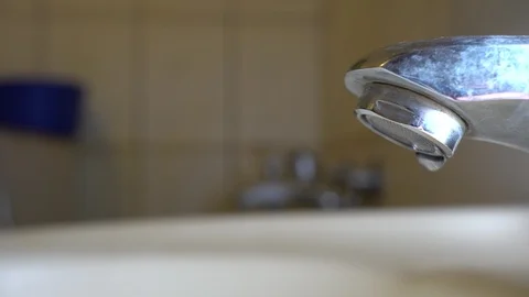 Faucet with water, close up. Stock Footage 100842389