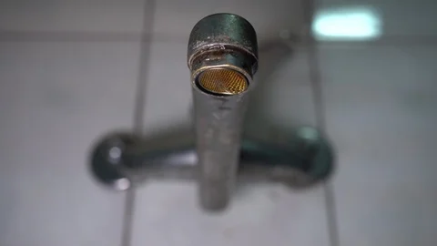 Faucet with water, close up. Stock Footage 100843150