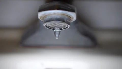 Faucet with water, close up. Stock Footage 100843568