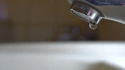 Faucet with water, close up. Stock Footage 100899852