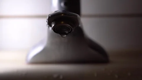 Faucet with water, close up. Stock Footage 100904388